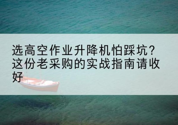 化州高空作业升降机厂家推荐-选高空作业升降机怕踩坑？这份老采购的实战指南请收好